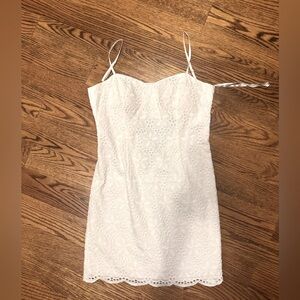 Lilly Pulitzer white eyelet overlay dress. Excellent condition.
